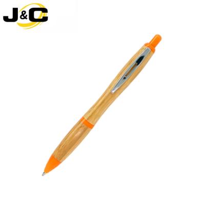 China Eco Friendly Top Selling Retractable Bamboo Pen With Colorful Matching Trims for sale