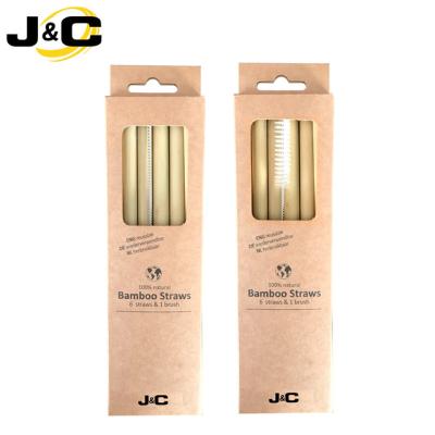 China Eco Disposable Natural Bamboo Straws Straw With Customized Logo Wholesale Reusable Bamboo Drinking for sale