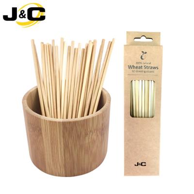 China 100% Biodegradable Disposable Non-polluting Compostable Natural Wheat Straw For Drinking for sale