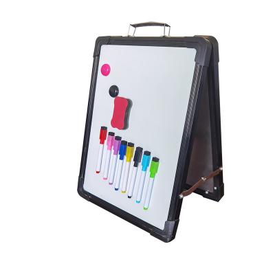 China Desktop small white board black aluminum alloy frame erasable kindergarten children's graffiti board magnetic absorption environ HSLHJBB-02 for sale