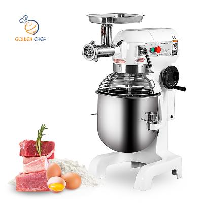 China Bakery Gold Equipment Competitive Price Planetary Chef Food Mixer With 10l Mincer Batidora Food Mixer With Meat Grinder for sale