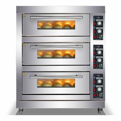 China Hot Resistant Gas Oven Commercial Bread Baking Flour Mill Sales Factory Price Bread Making Machine 3 Deck 6 Trays Bakery Ovens for sale