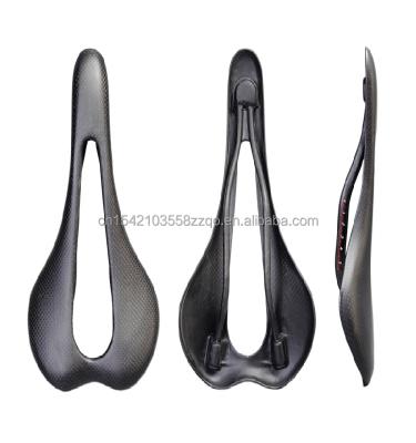 China All Seasons Promotional Full Carbon Saddle Road Bike Seat Bicycle Parts 275*147mm 3K Matt Carbon Road Saddle for sale