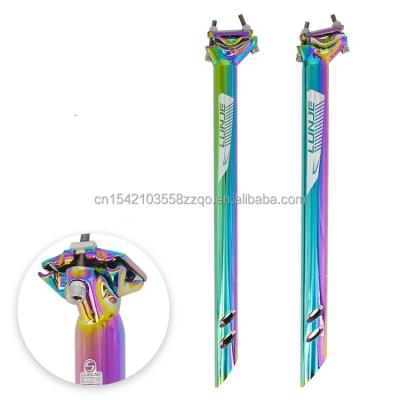 China Popular Colorful Rainbow Road Hollow Road Folding MTB 27.2 31.6mm Outdoor Cycling Saddle Post Cycling Seatpost for sale