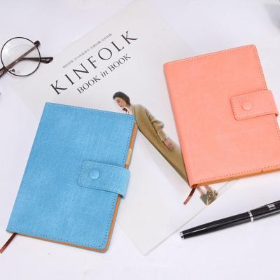 China Eco-friendly Custom Colorful Minimalist A6 Logo PU Leather Cover Notebook Planner Branded Agenda Journals for sale