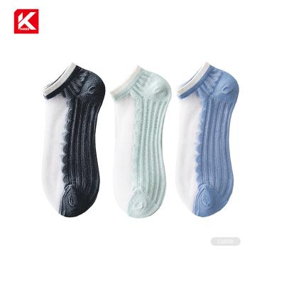 China KT3- C064 Sweat-absorbent stocking cut low silk socks transparent cut socks for sale