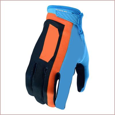 China MX Glove Breathable Blue Sports MTB Style Motorbike Cycling Motocross Sublimation Anti Slip Comfortable Finger Gloves Full Rise Racing Gloves for sale