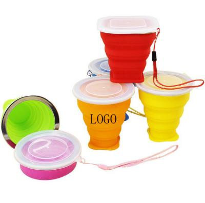 China Colorful Silicone Folding Cup Outdoor Portable Cup Logo Customized for sale