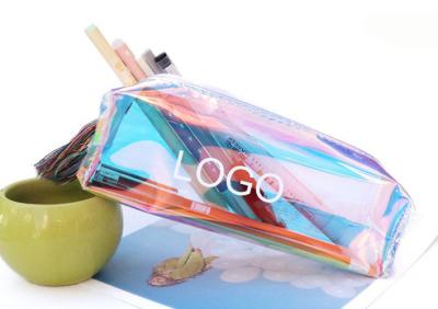 China Colorful Transparent Fresh Pen Bag Shining Pen Bag Logo Customized for sale