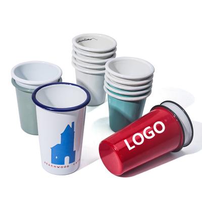 China Elegant Promotional Gift Enamelled Cup Water Cup Logo Customized for sale