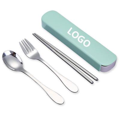 China Stainless Steel Promotional Tableware Set Three Pieces Stainless Steel Logo Customized for sale