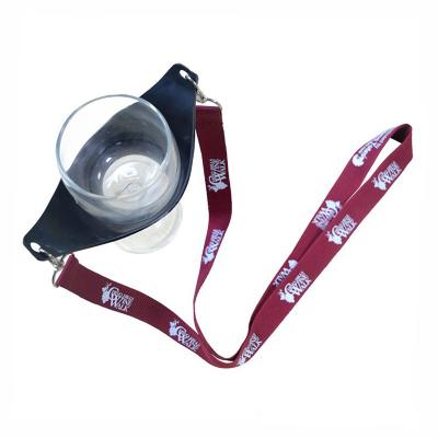 China Promotional Glass Wrapper Lanyard 2*90cm Dacron Logo Customized for sale