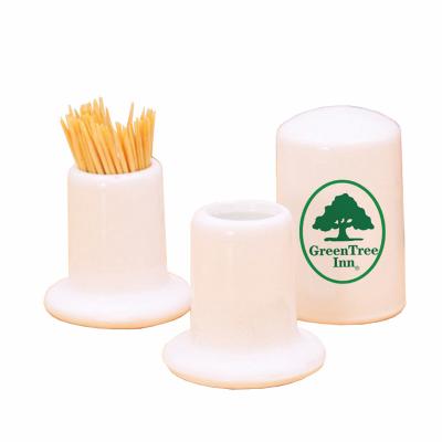 China Hotel Ceramic Toothpick Holder 5*7cm Ceramic Logo Customized for sale