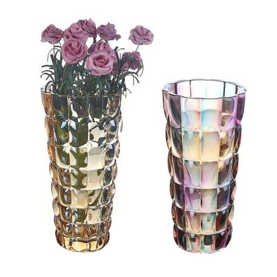 China Colorful Crystal Vase Home Decoration Vase  Flower Contatiner for sale