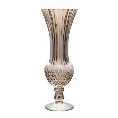 China European Glass Vase Rich Bamboo Hydroponic Flowerware Champagne Gold Household Furnishings for sale