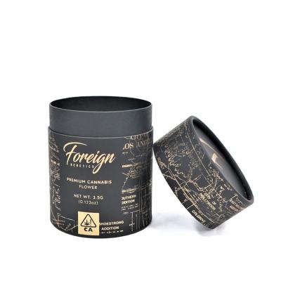 China Best Selling Recycled Materials Black Cylinder Jar Cardboard Luxury Candle Tube Paper Packaging Tube for sale