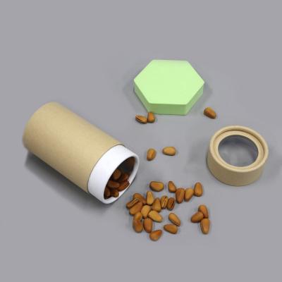 China Food Grade Biodegradable Wholesale Kraft Paper Tube Recycled Coffee / Kraft Cylinder Nuts Packaging Tubes Foil Lined Inside for sale