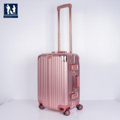 China HongYue Hot Sale Daily Life Makeup Wheel Trolley Smart Travel Luggage Bag Handle Good Quality Telescopic Luxury Custom Large Suitcase for sale