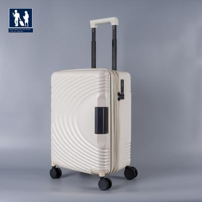 China HongYue Hard Shell Luggage Customize Hard Travel Luggage Side Expandable Spinner Wheel Luggage Carry On Suitcase Case Trolley Bag for sale