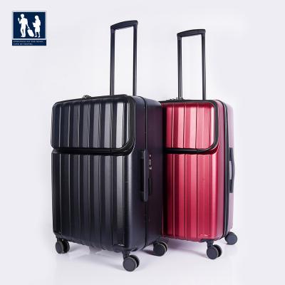 China Trolley Baggage Bag Front Luggage 24inch TSA Combination Lock PC Luggage Case Universal Opening Double Wheel 19 22 Wheel for sale