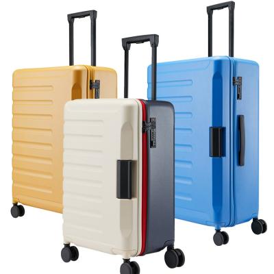 China Popular Construction 3:7 Unique Ratio Hard Shell Luggage 2021 Trolley Luggage Case With Traveling Bag Suitcase Luggage for sale