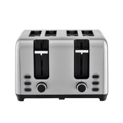 China Hotel Toasters 4 Slice Breakfast Maker 2 Slice Toaster Machine Set Stainless Steel Body Electric Toaster for sale