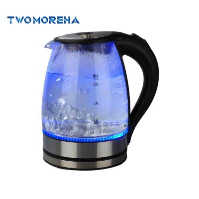 China 360 Degree Rotation Low Professional Kettles Glass Electric Hot Water Kettle Hotel With CE Certificate for sale