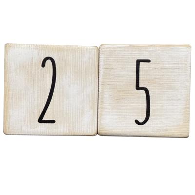 China Europe Milestone Baby Monthly Block Solid Wood Baby Photo Props White Milestone for sale