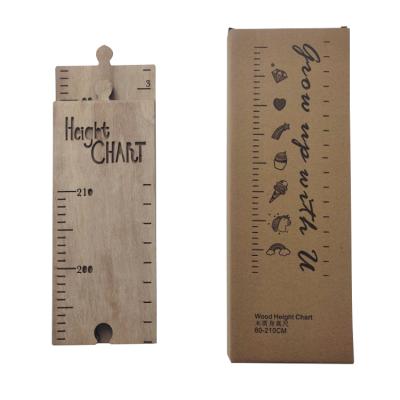 China Decoration Wholesales Kids Wall Hanging Decor Kids Waterproof Canvas and Wooden Height Ruler Baby Measure Growth Chart for sale