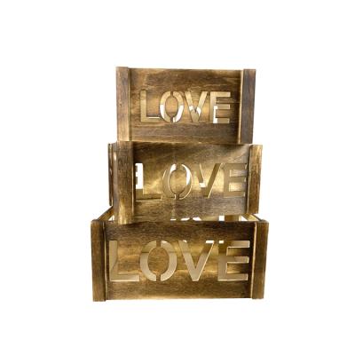 China Europe wholesale wooden storage box for small things with letters for sale