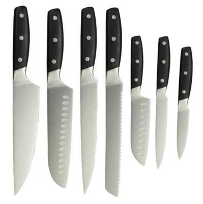 China Viable ultra sharp kitchen knife set with anti-corrosion plastic handle seven pieces of chef knife set knife for sale