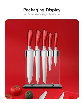 China A3352R-1 Sustainable High End Hollow Handle Knife Kitchen Knife Set Chef With Customized Colors Handle for sale