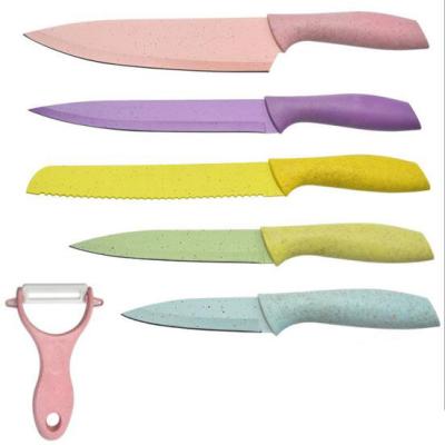 China Sustainable Non-Stick Resin Cutlery Knife Set 6 Pieces Knife Set Kitchen With Comfortable Handle for sale