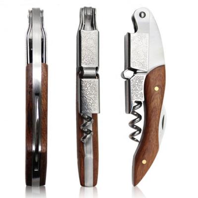 China 420& Professional Handle Corkscrew Multifunctional Rosewood Rosewood Wine Bottle Opener for sale