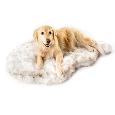 China Wholesale Laifug Travel Curve Faux Fur Orthopedic Pillow Dog Bed With Removable Cover for sale