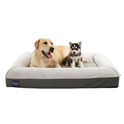 China Travel Laifug Wholesale European Designer Soft Pet Bed Orthopedic Memory Foam Dog Bed for sale