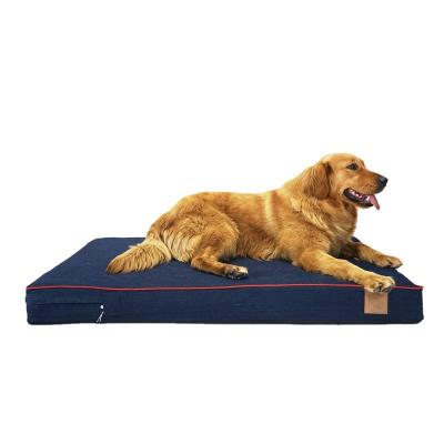 China Travel Laifug dropshipping rectangular orthopedic memory foam sofa dog pet bed with cover soft removable washable mattress for sale