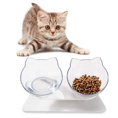 China Sustainable Laifug Custom Raised Double Cat And Small Dogs Pet Feeding Bowls Slow Feeder With Raised Bottom for sale