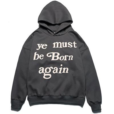 China 2022 hip hop Anti-wrinkle new fashion brand European and American alphabet foam print logo men's hoodies and sweatshirt for sale