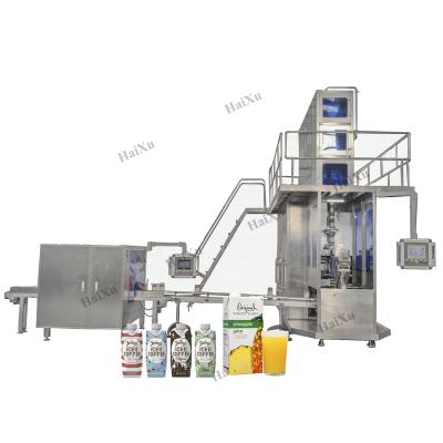 China Automatic Pure Juice Brick Carton Filling Machine Food Water Tea Beverage Wine Fruit Vinegar Production Line 120ml 200ml 250ml for sale