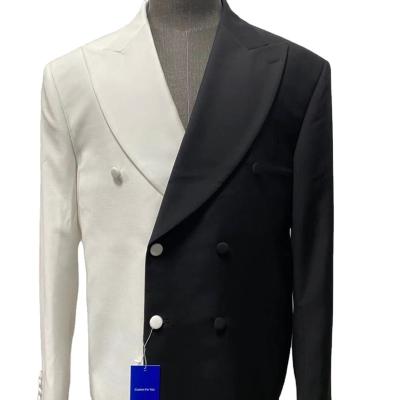 China Wholesale Custom Fabrics Anti Shrinkage Contrast Jacket Italian Wool Mens Suit Man Double Breasted Suit for sale