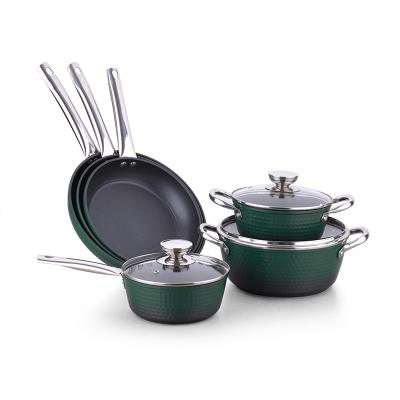 China Sustainable Hole Induction Bottom Cookingware Forged Aluminum Kitchen Pots And Pans Cookware Set for sale