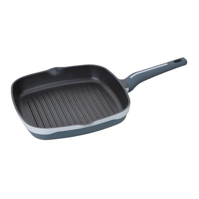 China Tmai High Quality Traditional 28 Cm Die Cast Iron Barbecue Non Stick Aluminum Square Grill Pan And Griddles for sale