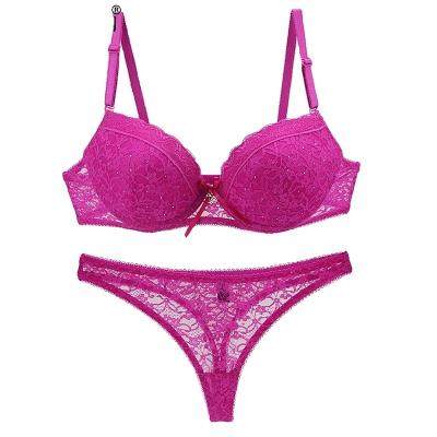 China Super Sexy and Comfortable QUICK DRY Diamond Lace Gathering Ladies Bra Underwear Bra Set for sale