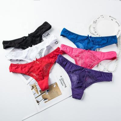 China New Style Lace Sex Panties Teens Girls Breathable T-back Tight Micro Bikini Transparent Straps for sale