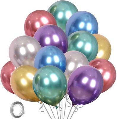 China Party Decoration Wholesale 12inch Round Party Decoration Pearl Colorful Aluminum Chrome Metallic Balloons for sale