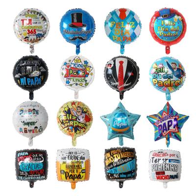 China Spanish Super Papa Father's Day Party Decoration Feliz Dia PAPA Foil Balloon Party Decoration Helium Square for sale