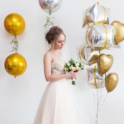 China Toy Helium Square Promotional Gold Foil 4d Balloon Wedding Decoration Silver Balloons for sale