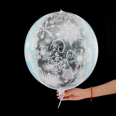 China 2021 New Promotional Toy Design Printing Snowflake Bobo Bubble Balloons 4d Foil Balloons For Christmas Birthday Decoration for sale