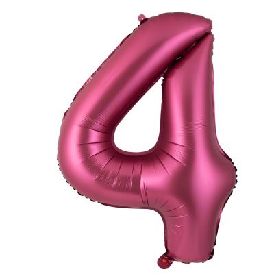 China Promotional Toy Girls Women Birthday Number Foil Balloon Fashion Wine Red 40inch Helium Balloon for sale